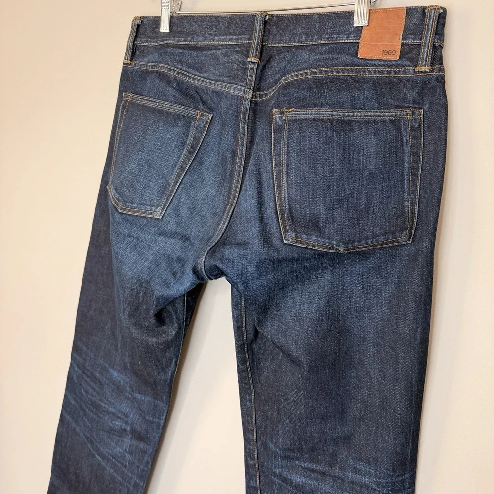 Gap 1969 men's Denim relaxed fit dark blue Wash SZ-33X32 fits 34X31‎ 100% Cotton